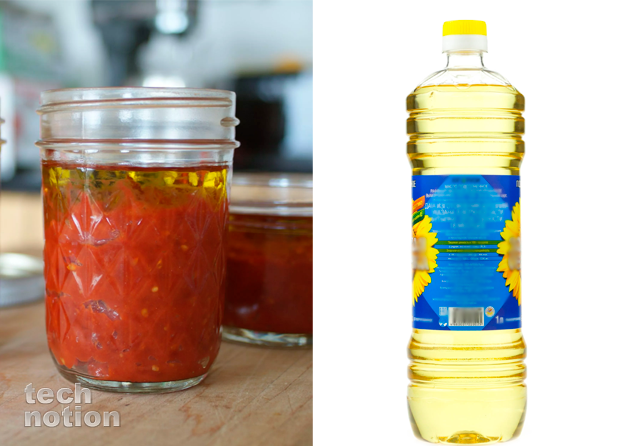 Советские хозяйки использовали подсолнечное масло для хранения томатной пасты / Изображение: дзен-канал technotion
