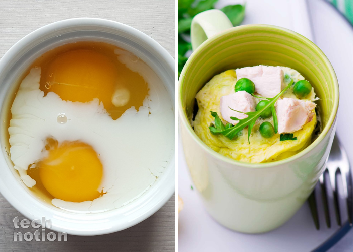 Мало кто знает. но яйца можно готовить в микроволновке, в кружке / Изображение: дзен-канал technotion